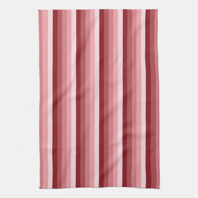 Red shadow stripes kitchen towel (Vertical)
