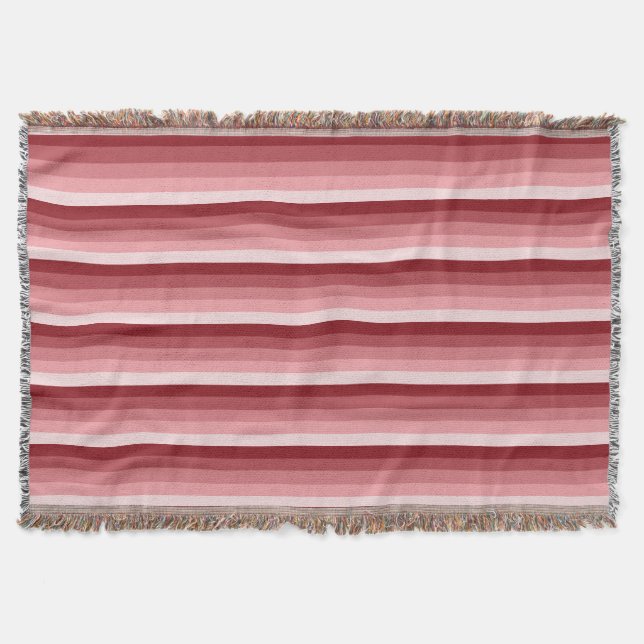 Red shadow stripes throw blanket (Front)