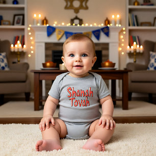  🍎 Red Shanah Tovah Baby Bodysuit