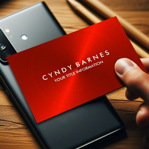 Customizable Red Sheen Business Card