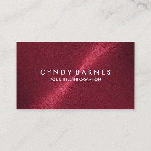 Red Sheen Business Card (Front)