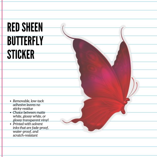 Red Sheen Butterfly Sticker