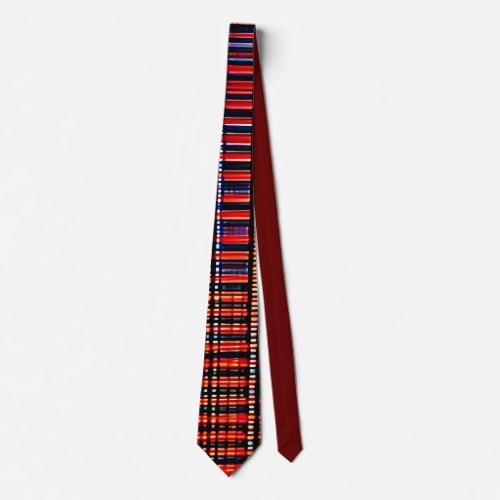Red sheer blinds neck tie