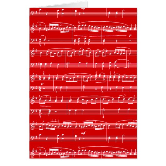 red sheet music cards (Front)