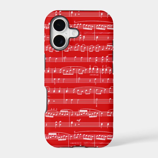 red sheet music iphone case (Back)