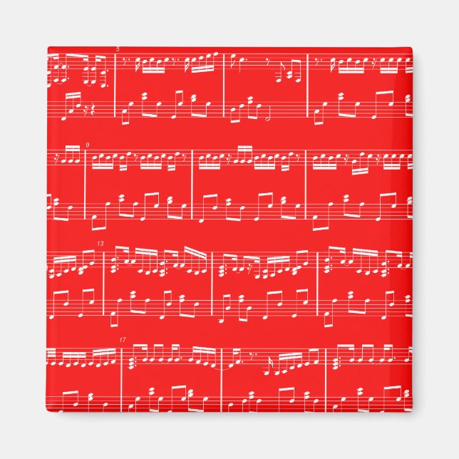 Red Sheet Music Magnet (Front)