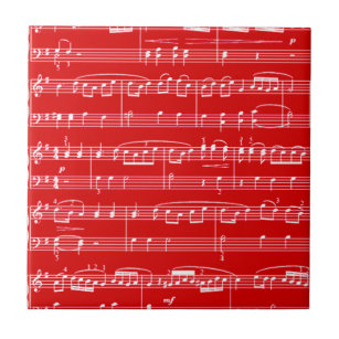 red sheet music tile