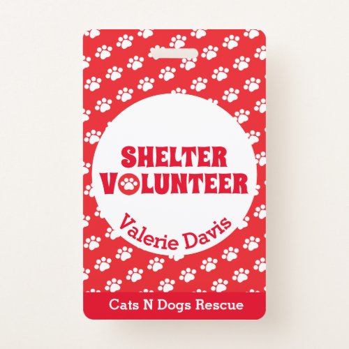 Red Shelter Volunteer Badge