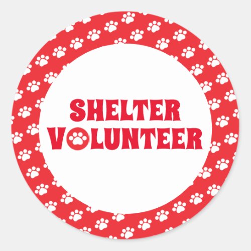 Red Shelter Volunteer Classic Round Sticker