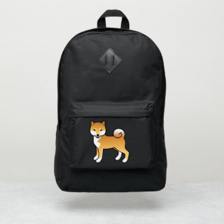 Red Shiba Inu Cute Cartoon Dog Illustration Port Authority® Backpack