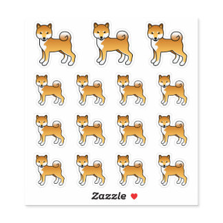 Red Shiba Inu Cute Cartoon Dogs Sticker