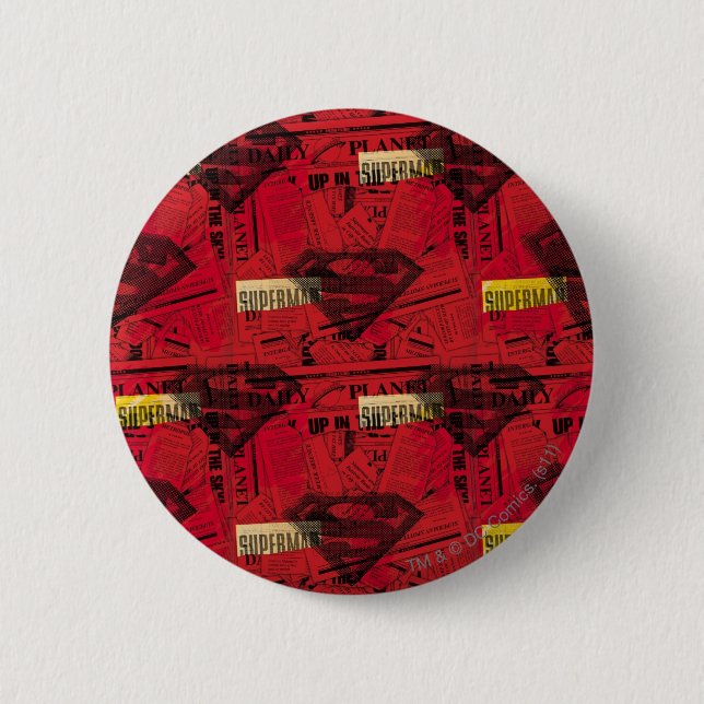 Red Shield Pattern Pinback Button (Front)