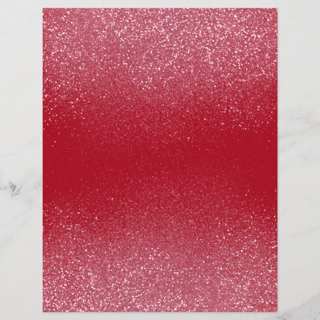 Red Shimmer Glitter Dust Scrapbook Paper (Front)