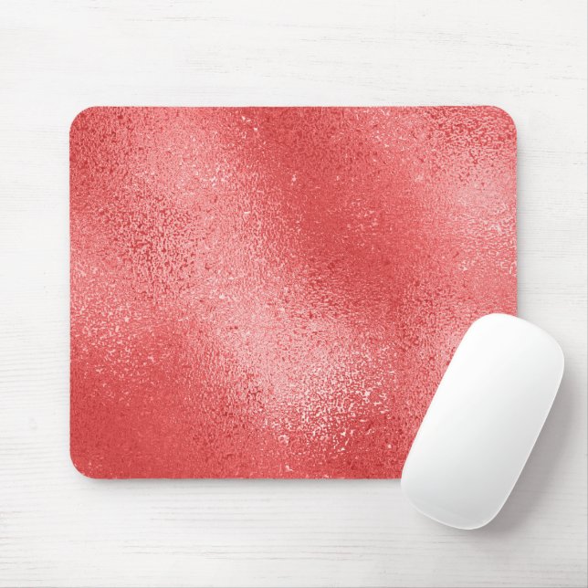 Red shimmering iridescent abstract background mouse pad (With Mouse)