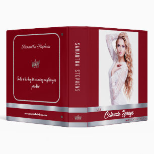 Red Shine Custom Pageant Notebook 3 Ring Binder