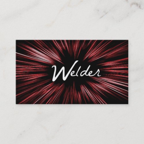 Red Shining Star Welder Business Card