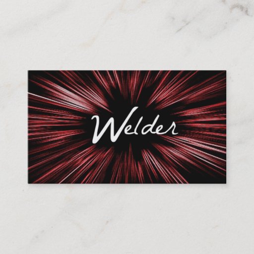 Customizable Red Shining Star Welder Business Card