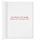 Red Shining Stars Christmas Tree Greetings Card (Inside (Right))