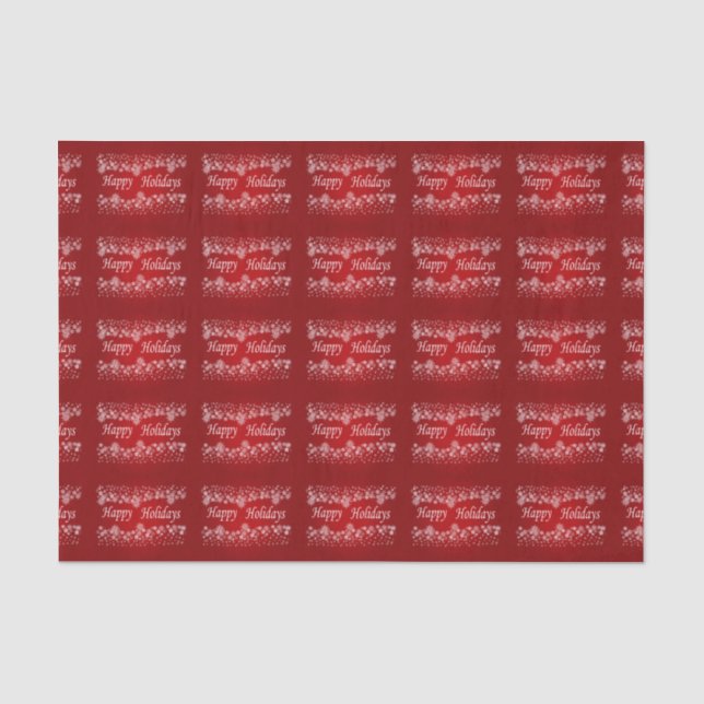 Red Shining Stars Happy Holiday Tissue Paper (Front)