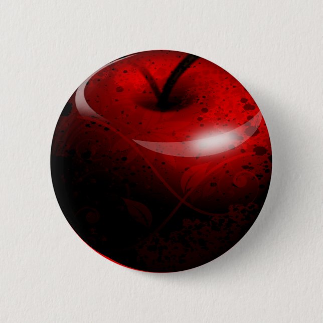 Red Shiny Apple -  Forbidden Fruit Pinback Button (Front)