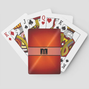 Red Shiny Stainless Steel Metal 3 Poker Cards