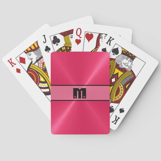 Red Shiny Stainless Steel Metal 6 Poker Cards (Back)