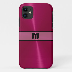 Red Shiny Stainless Steel Metal 7 iPhone 11 Case