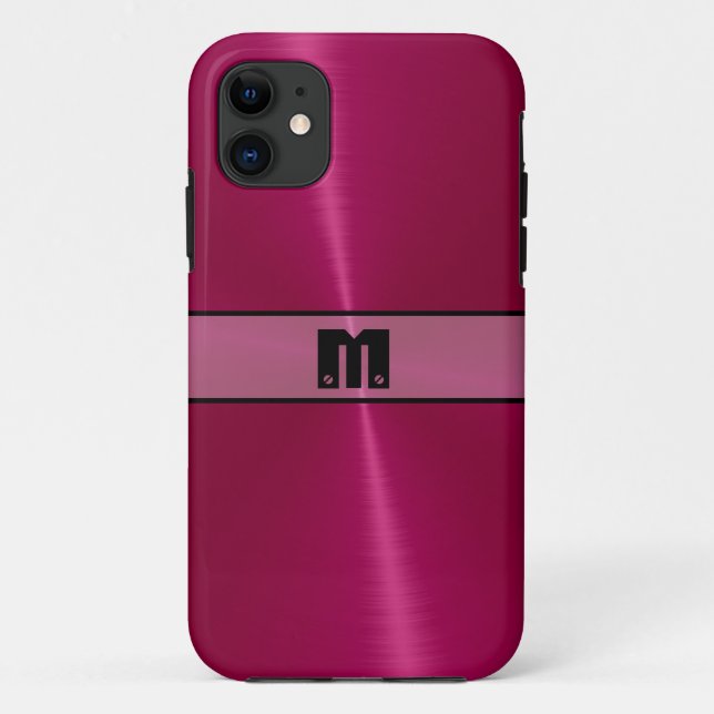 Red Shiny Stainless Steel Metal 7 Case-Mate iPhone Case (Back)