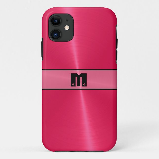 Red Shiny Stainless Steel Metal 8 Case-Mate iPhone Case (Back)