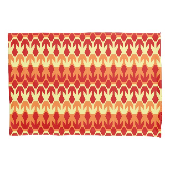 Red Ship and Yellow Arrow Pattern Pillow Case (Front)