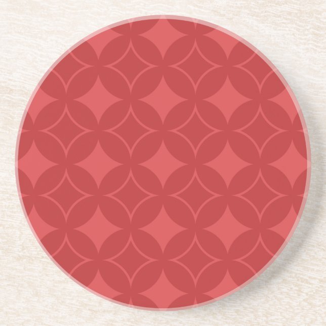 Red shippo pattern coaster (Front)