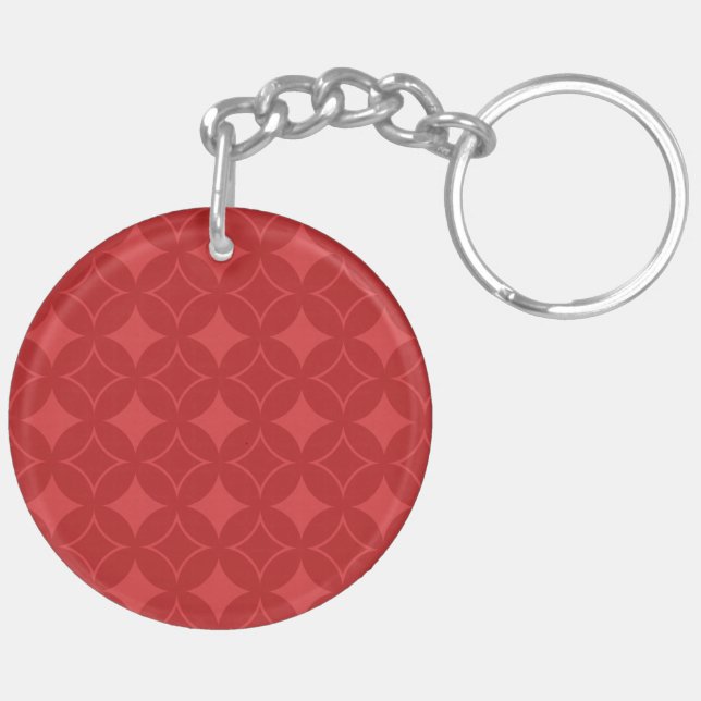 Red shippo pattern keychain (Back Left)