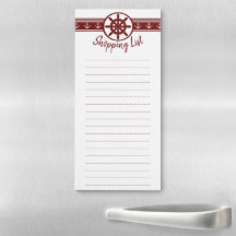 Red Ships Wheel Shopping List Notepad