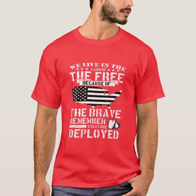 Red Shirt Friday Remember Everyone Deployed Tee sh (Front)