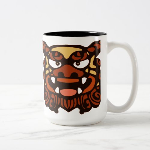 Red Shisa Pair Two_Tone Coffee Mug