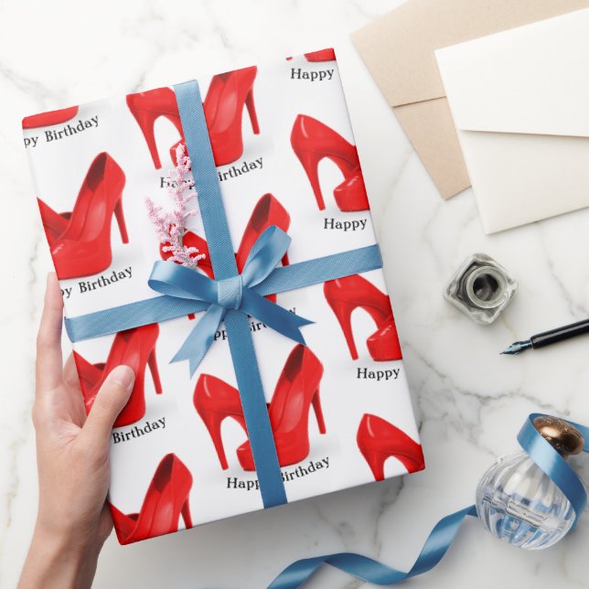 Red Shoe Birthday Wrapping Paper (Gifting)
