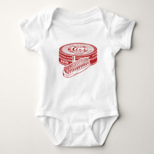 Red shoe polish baby bodysuit