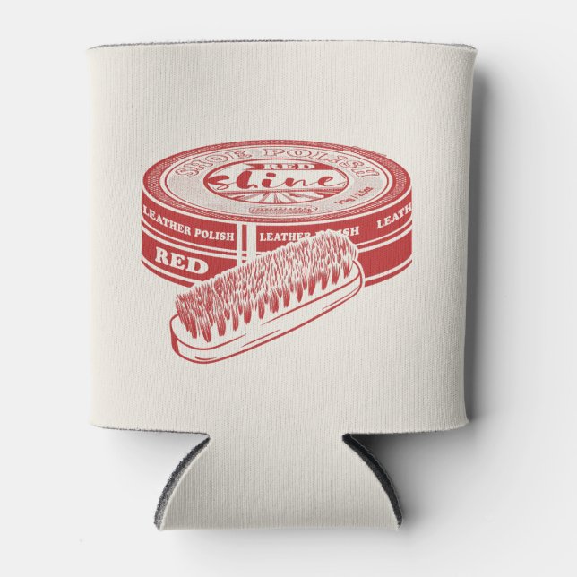 Red shoe polish can cooler (Front)