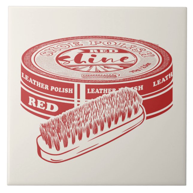 Red shoe polish ceramic tile (Front)