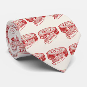Red shoe polish neck tie