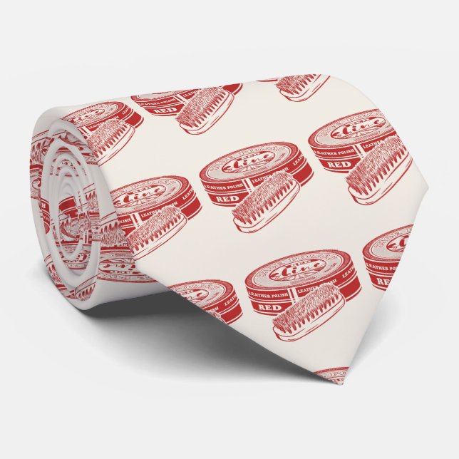 Red shoe polish neck tie (Rolled)