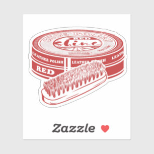 Red shoe polish sticker