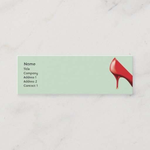 Customizable Red Shoe - Skinny Business Card