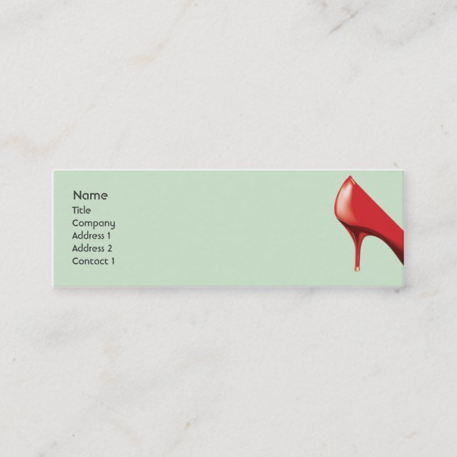 Red Shoe - Skinny Mini Business Card (Front)