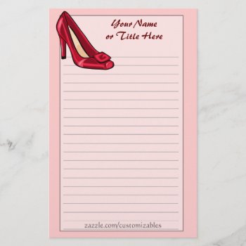 Red Shoe Stationery by Customizables at Zazzle