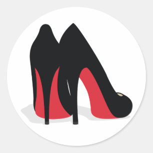 Red Shoe Stickers/Seals Classic Round Sticker