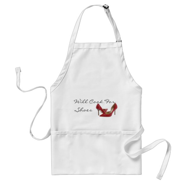 red shoe, Will Cook For Shoes Adult Apron (Front)