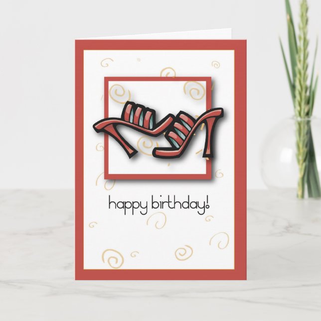 Red Shoes Birthday Card (Front)