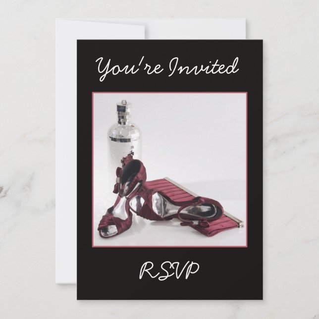 Red Shoes Birthday or Cocktail Invitation (Front)