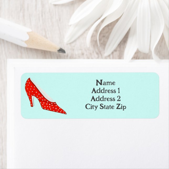 Red Shoes Customizable Return Address Label (Insitu)